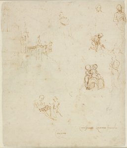 Verso：さまざまな図の研究、WA1846.145 作： Raffaello Sanzio Raphael